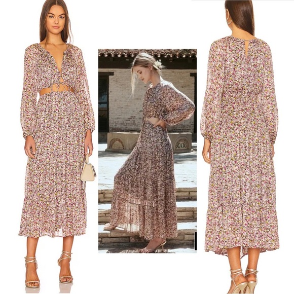 Astr Dresses & Skirts - NWT ASTR the Label Freya Floral Cut Out Midriff Maxi Dress